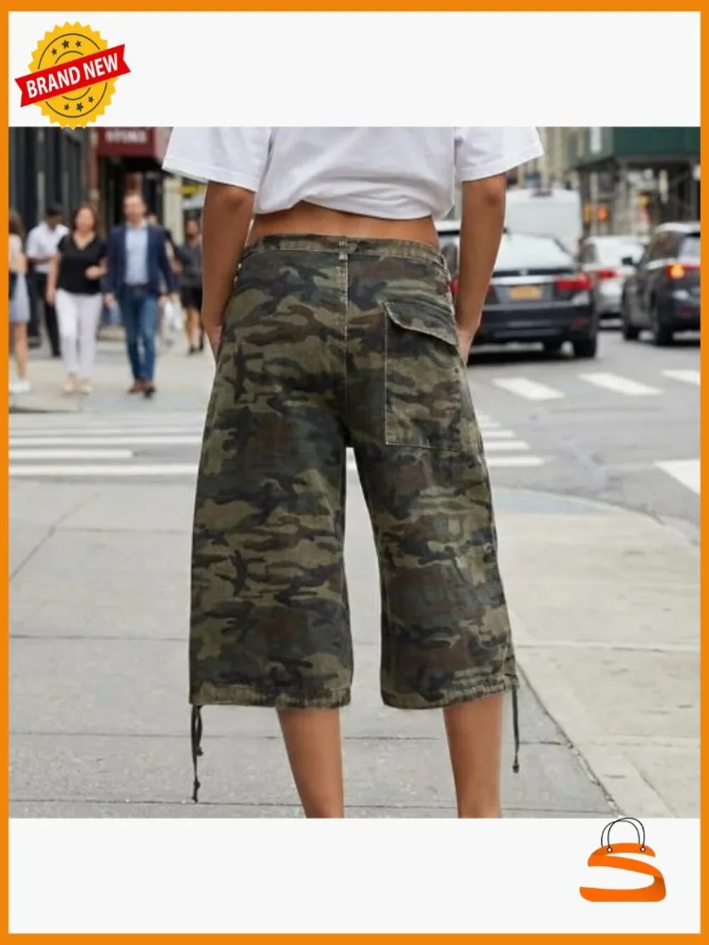 Y2K Cargo Jean Shorts Low Rise Baggy Denim Jorts Casual Streetwear